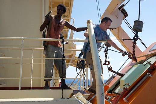 Faysal Ahmed, left, and Tom Hanks star in Columbia Pictures' "Captain Phillips."